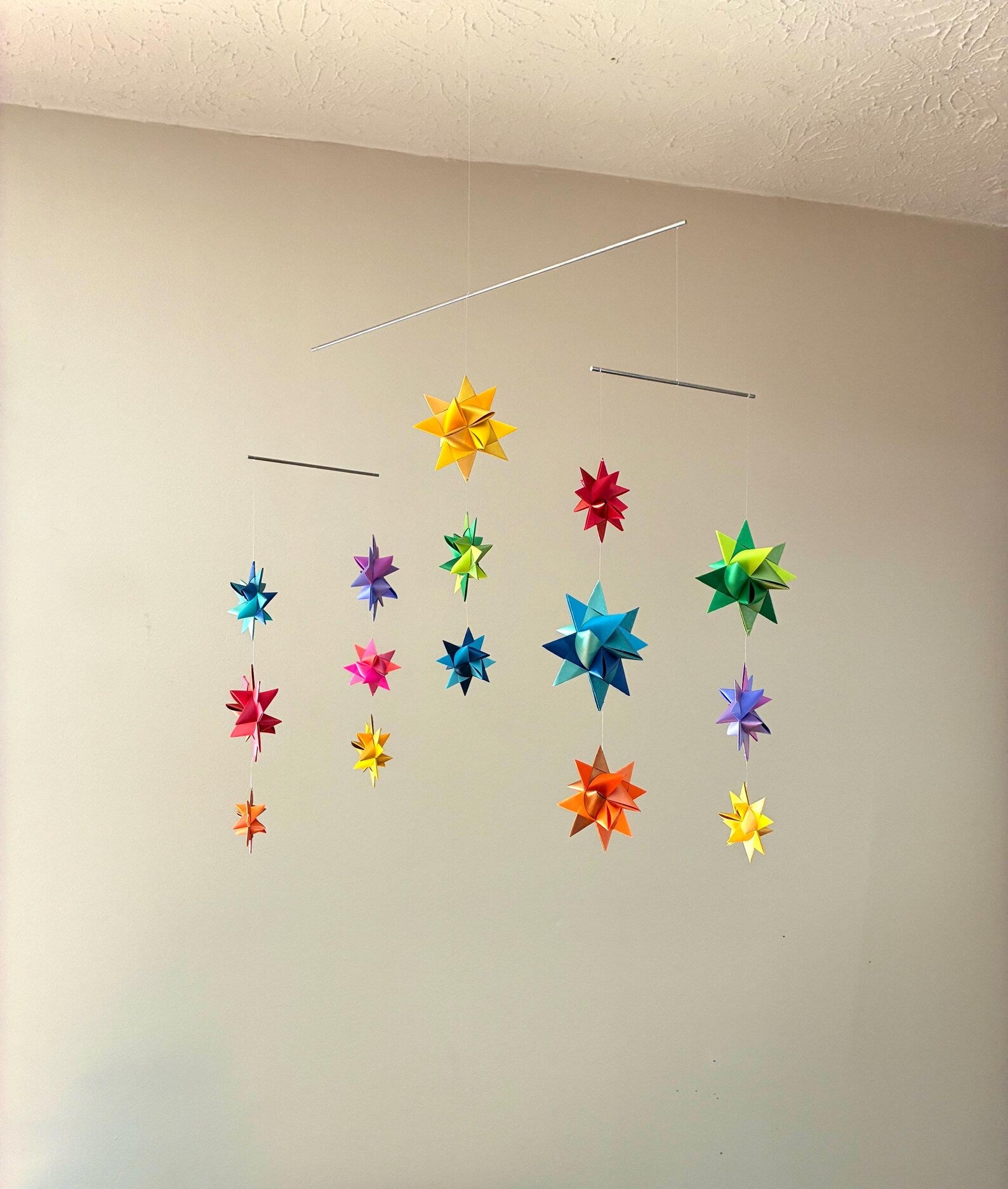 Origami Paper Stars Nursery Mobile ~Colorful Galaxy