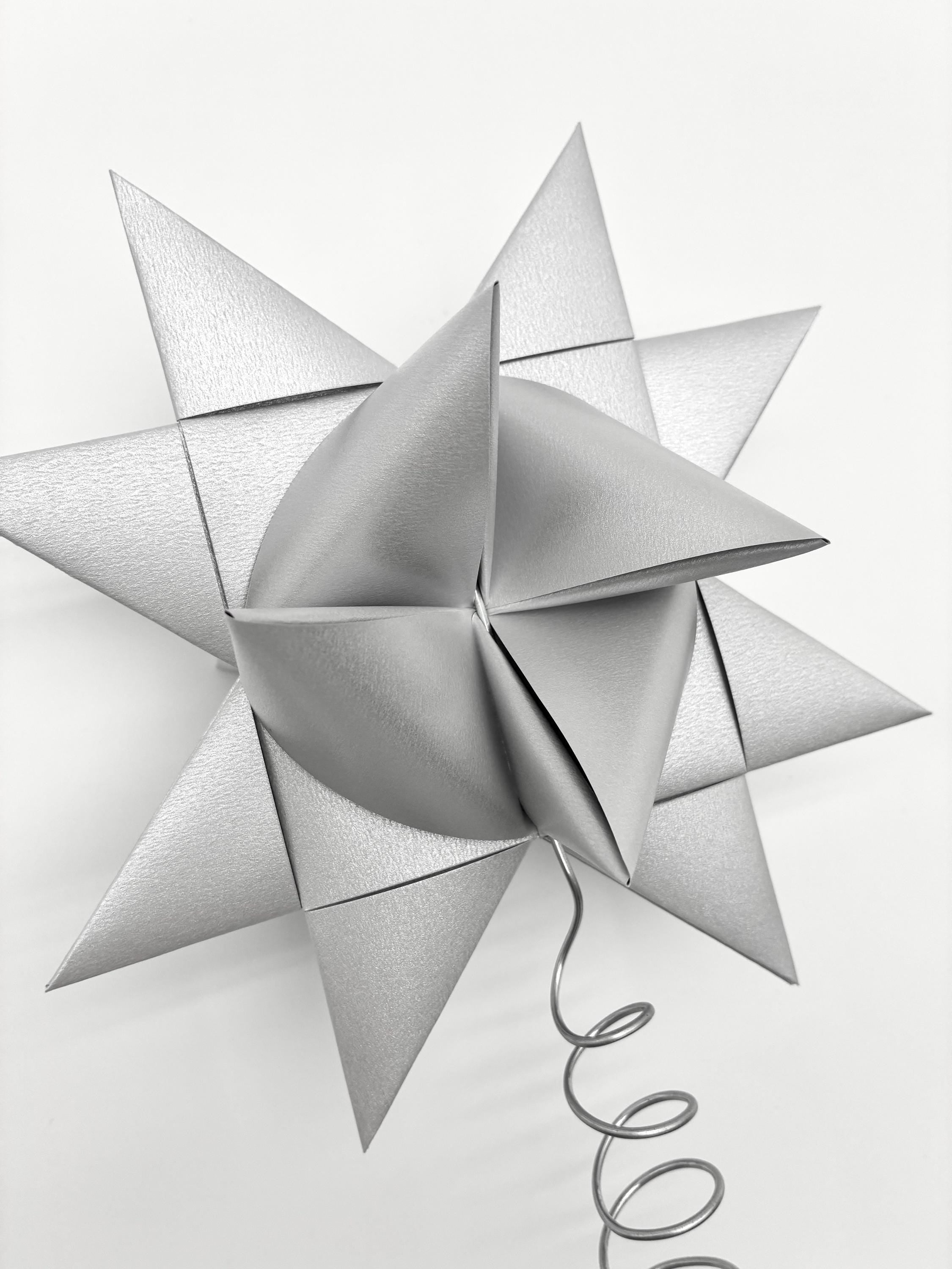 Silver Tree Topper~ Froebel Paper Star
