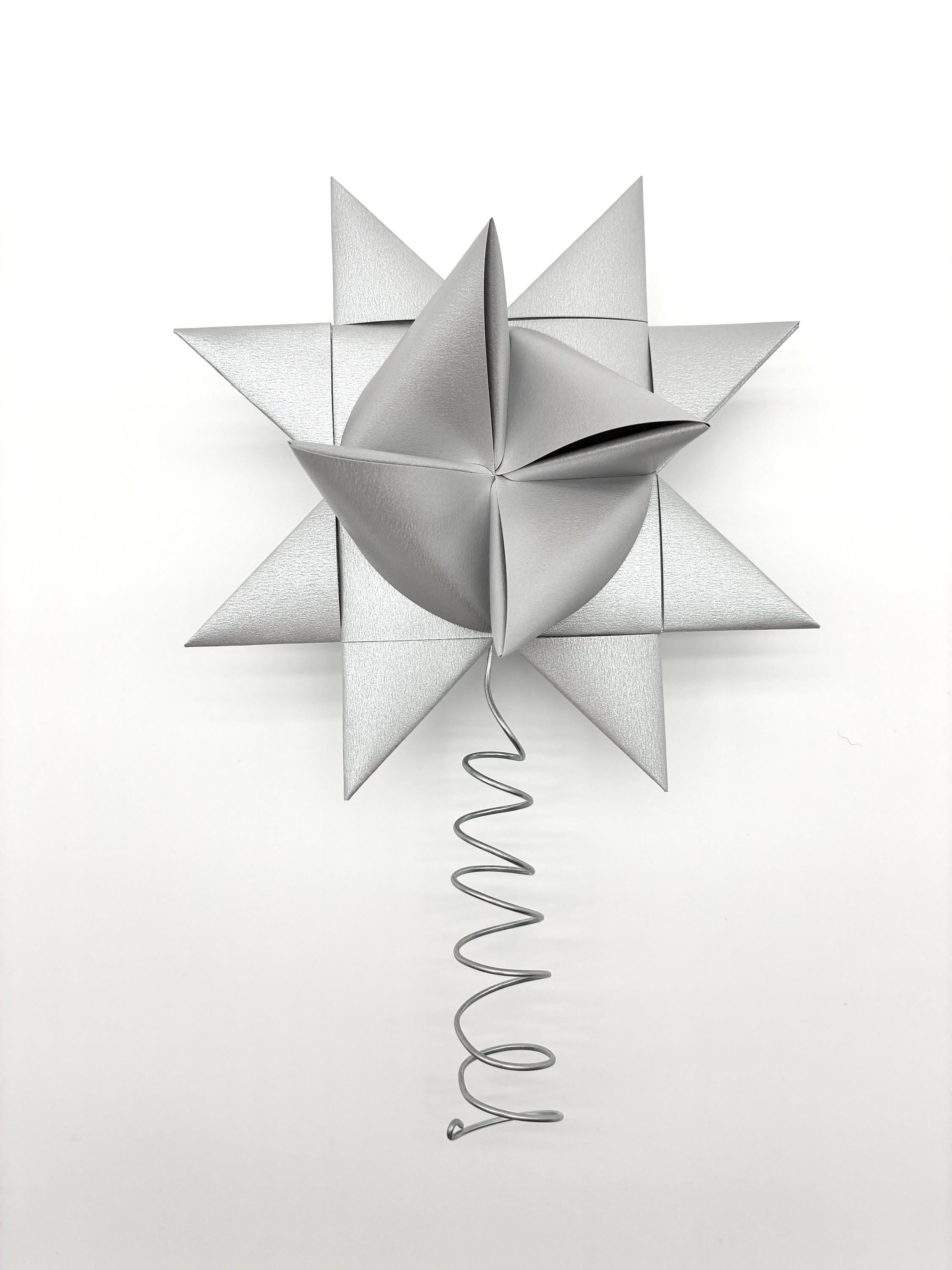 Silver Tree Topper~ Froebel Paper Star