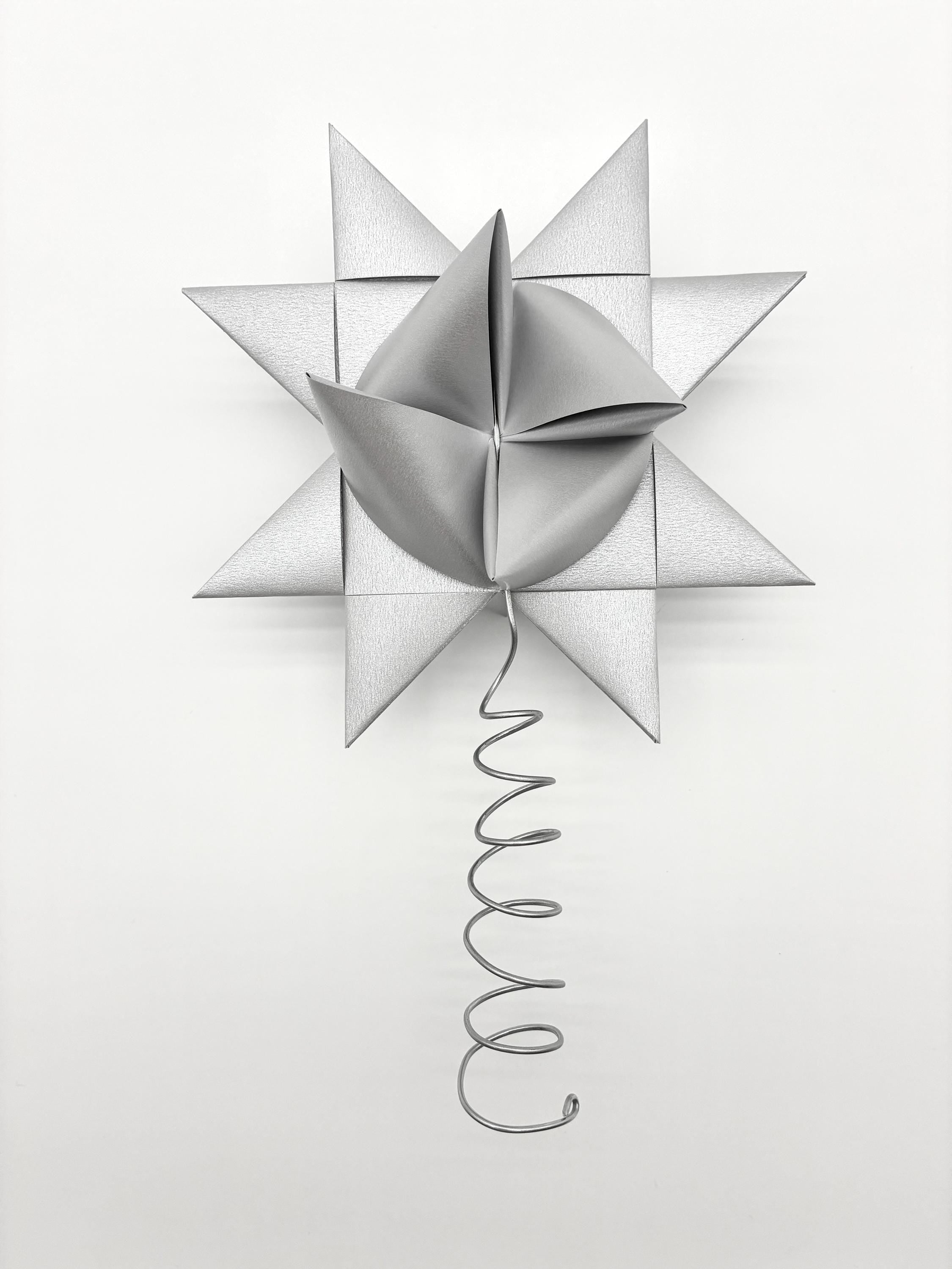 Silver Tree Topper~ Froebel Paper Star