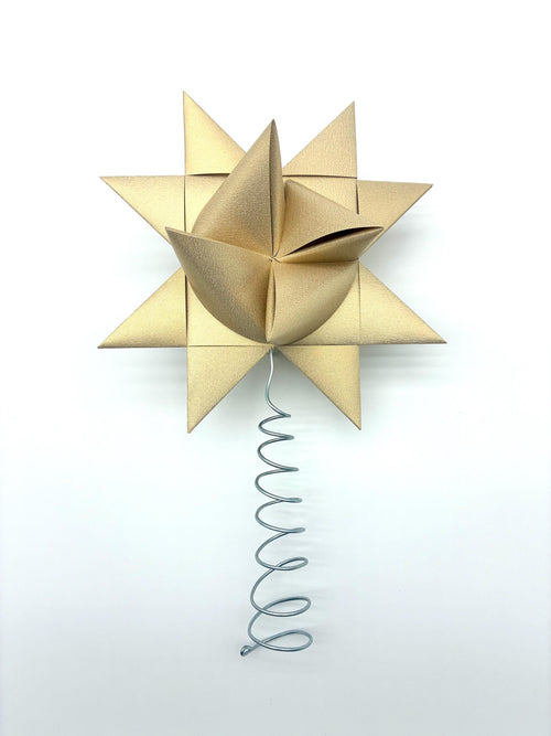 Light Gold Tree Topper~ Froebel Paper Star