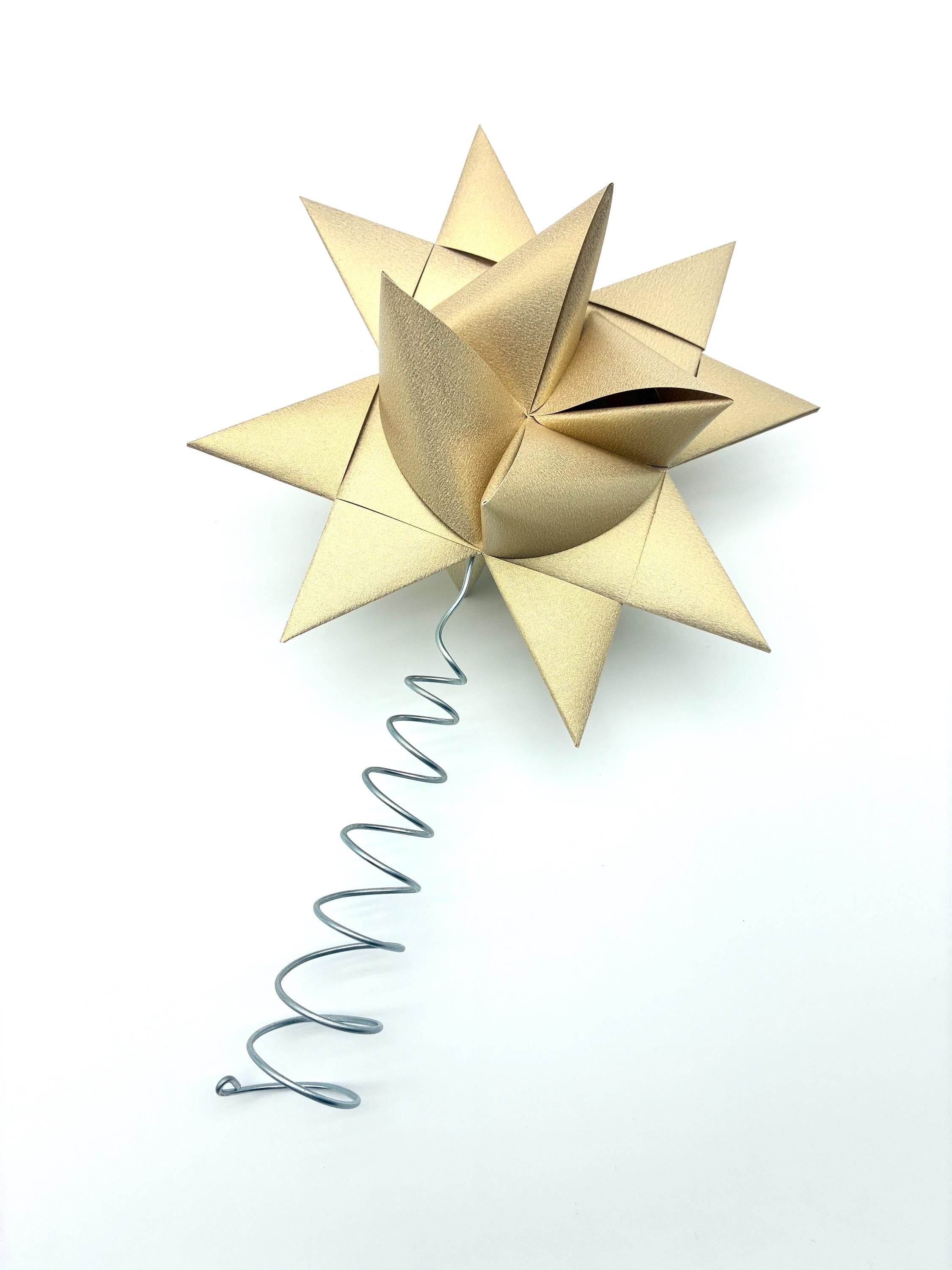 Light Gold Tree Topper~ Froebel Paper Star