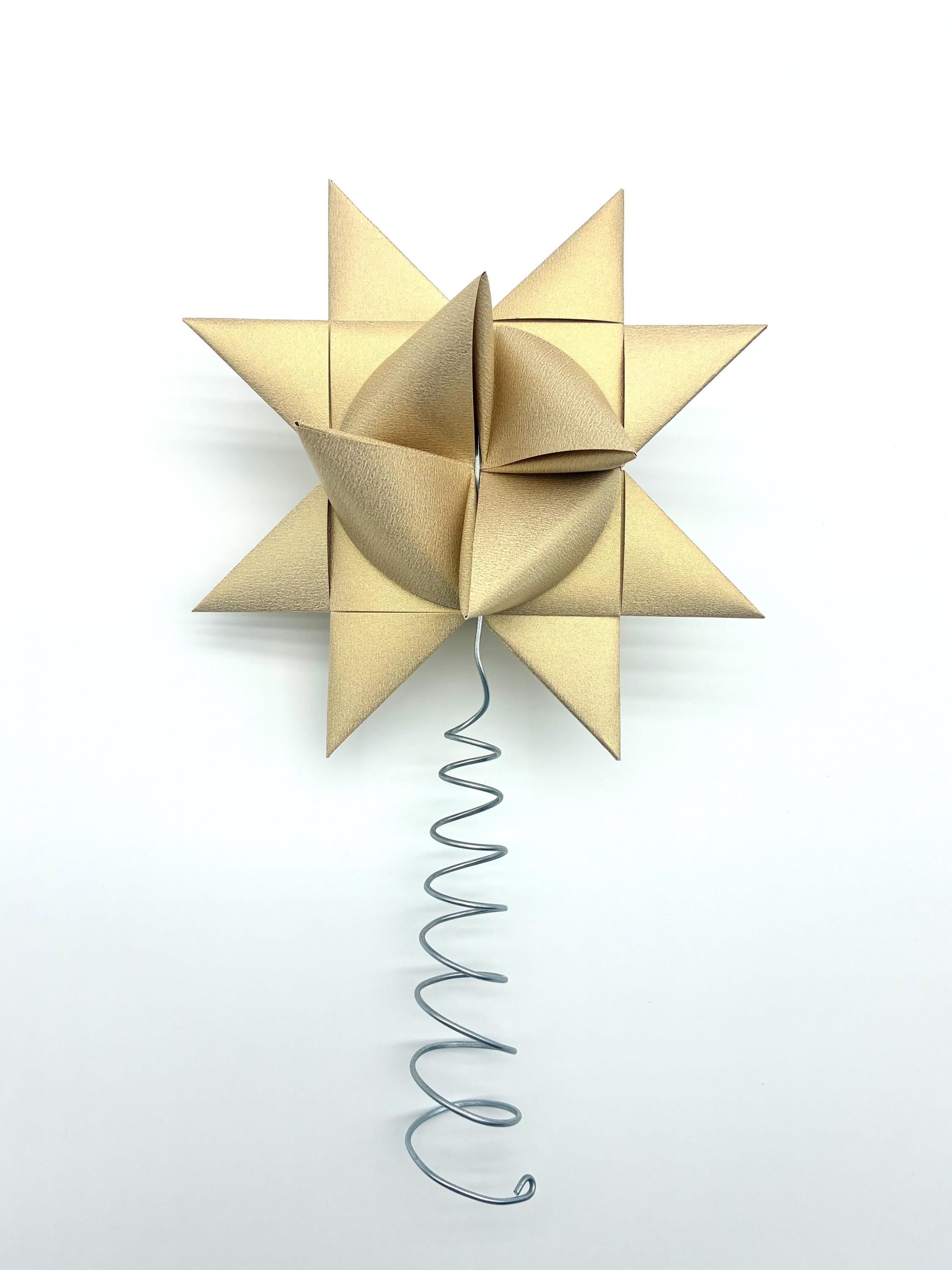 Light Gold Tree Topper~ Froebel Paper Star