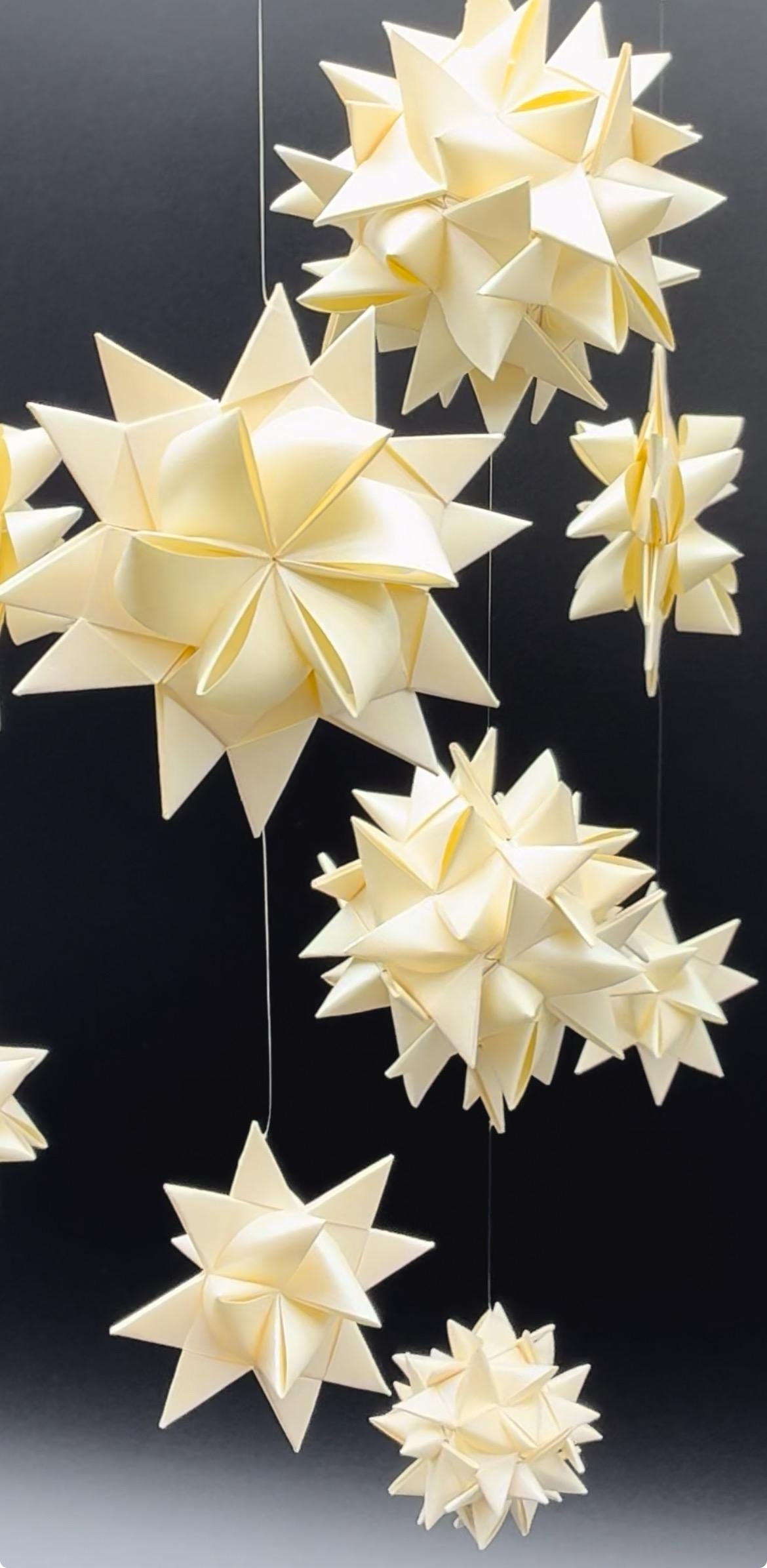 Origami Paper Stars Nursery Mobile ~Milky Way Champagne