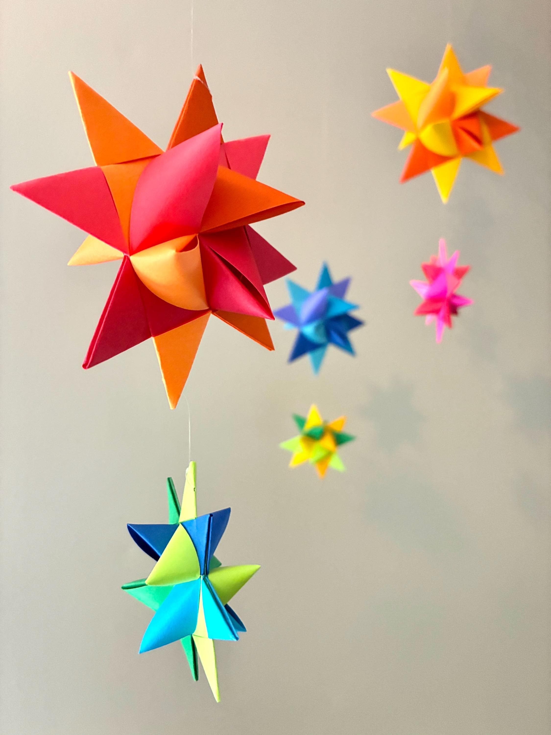 Origami Paper Stars Nursery Mobile ~Constellation Rainbow