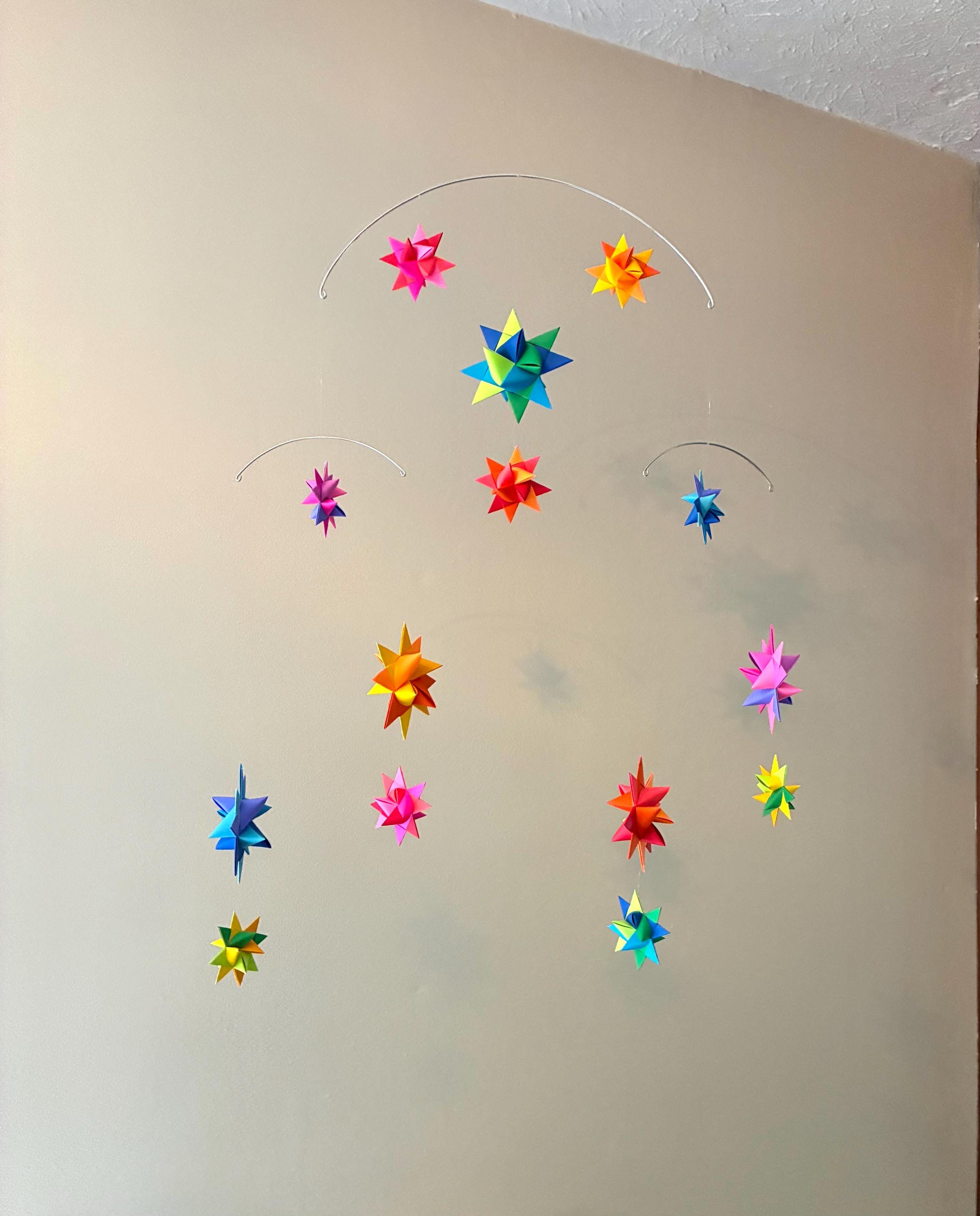 Origami Paper Stars Nursery Mobile ~Constellation Rainbow