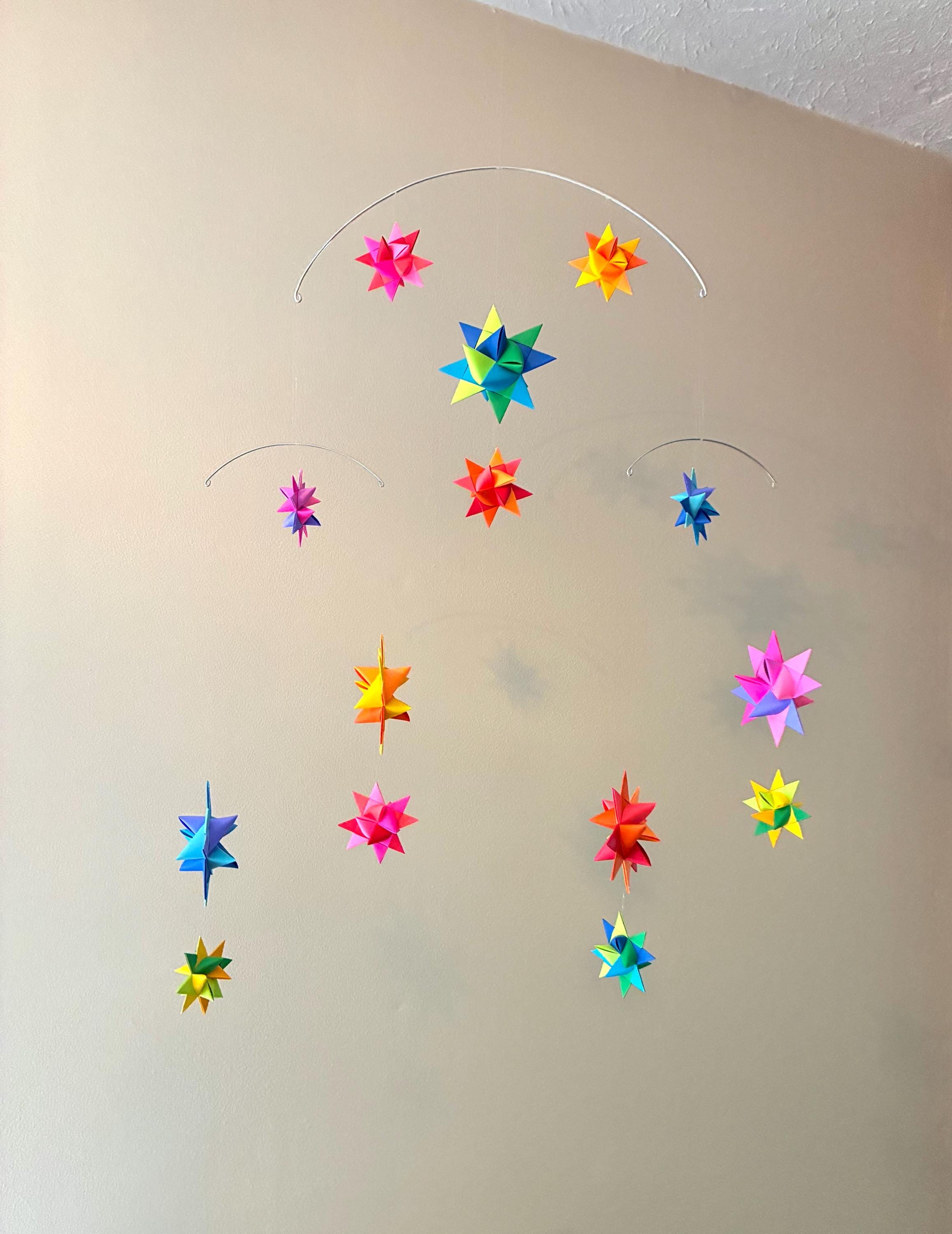 Origami Paper Stars Nursery Mobile ~Constellation Rainbow
