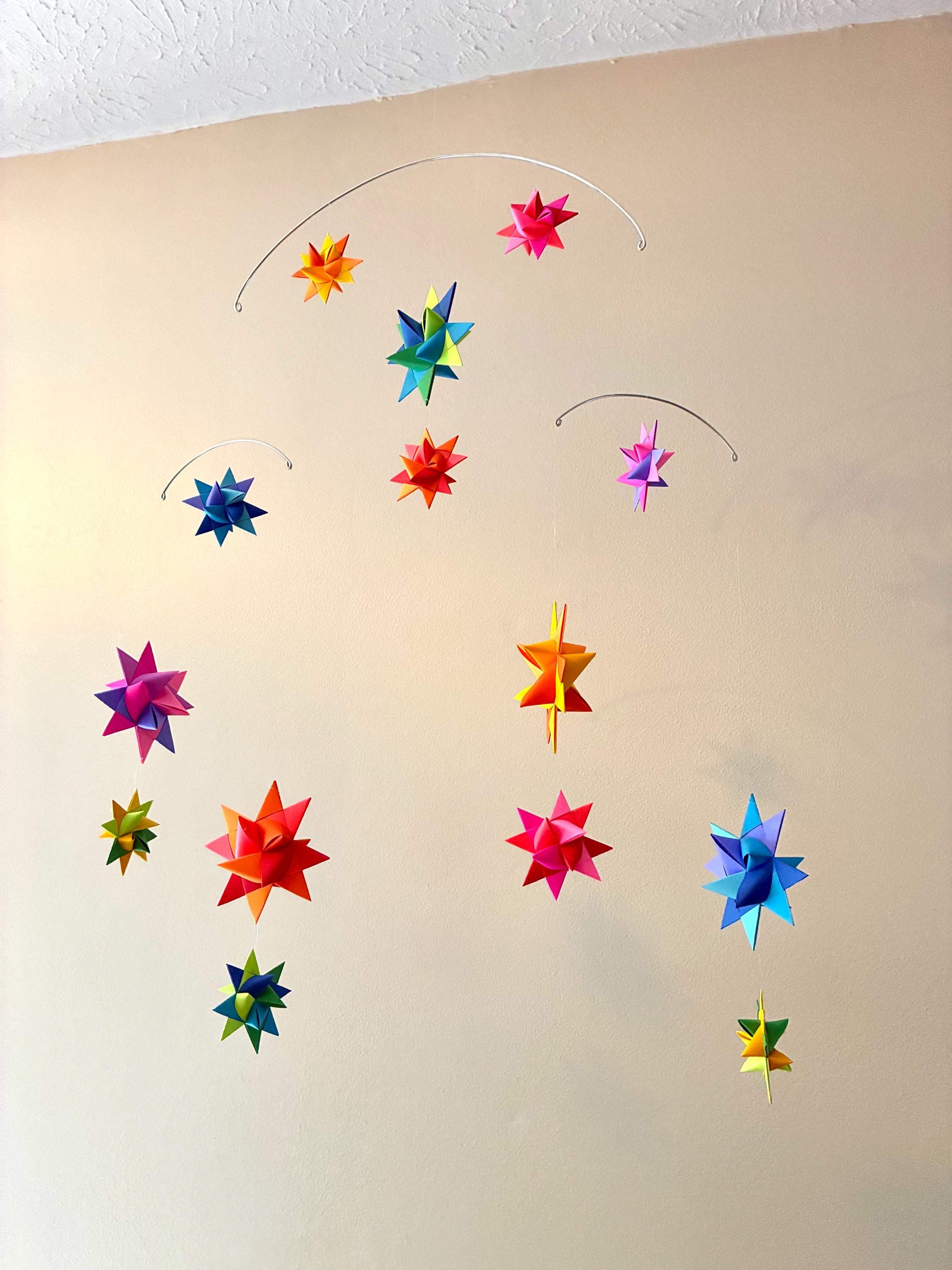 Origami Paper Stars Nursery Mobile ~Constellation Rainbow