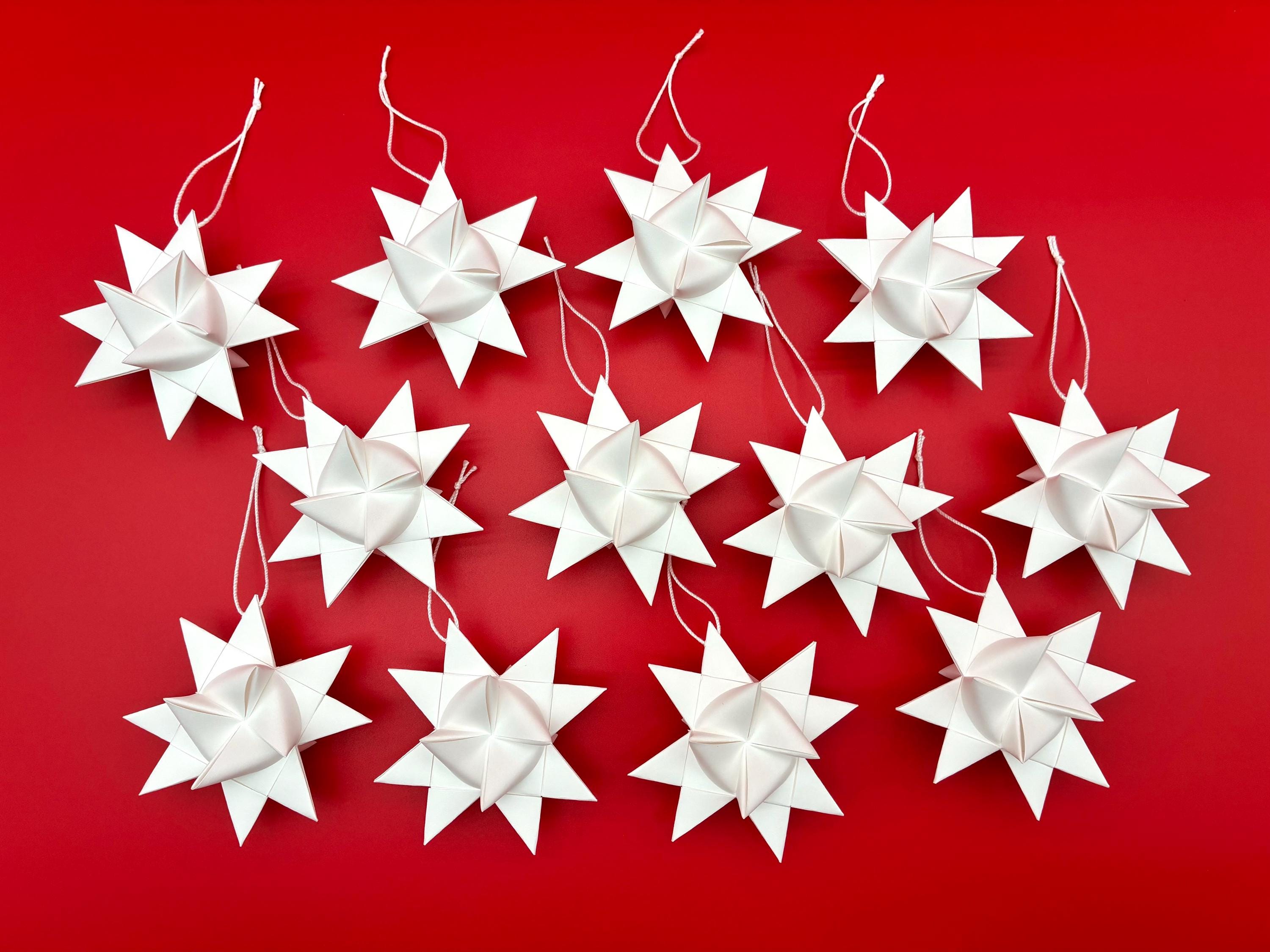Moravian Paper Star Ornaments ~Bright White (You Choose Color & Size)