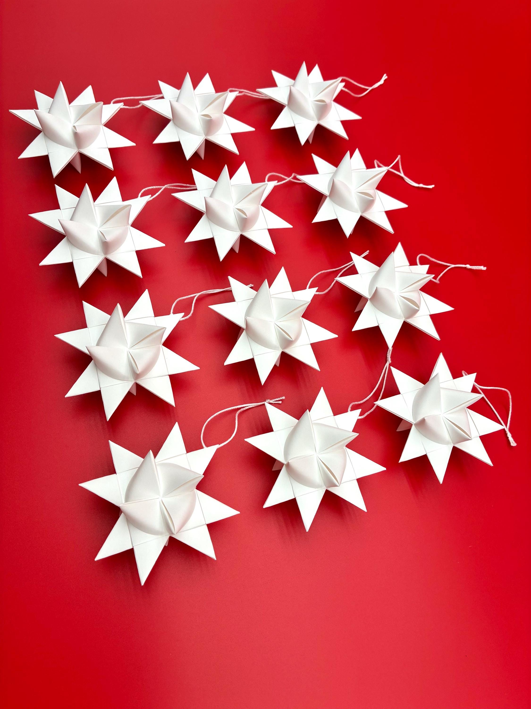 Moravian Paper Star Ornaments ~Bright White (You Choose Color & Size)
