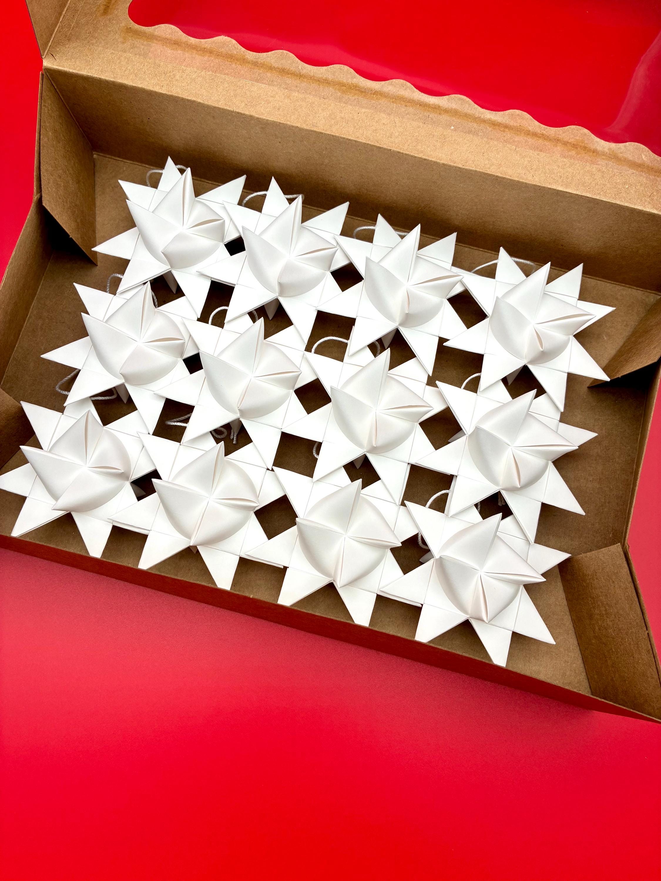 Moravian Paper Star Ornaments ~Bright White (You Choose Color & Size)