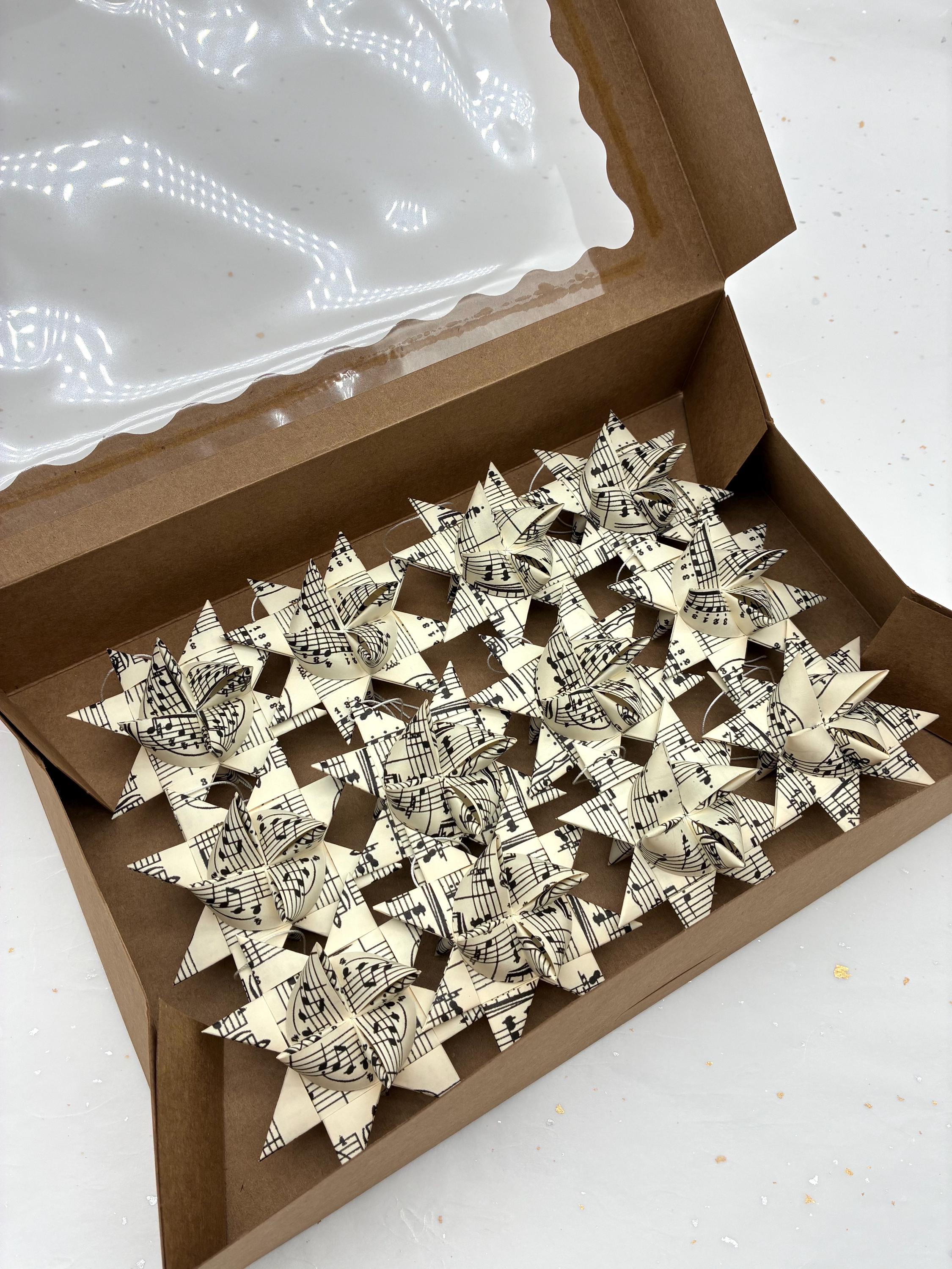 Vintage Music~ Paper Star Ornaments~ (You Choose Size)