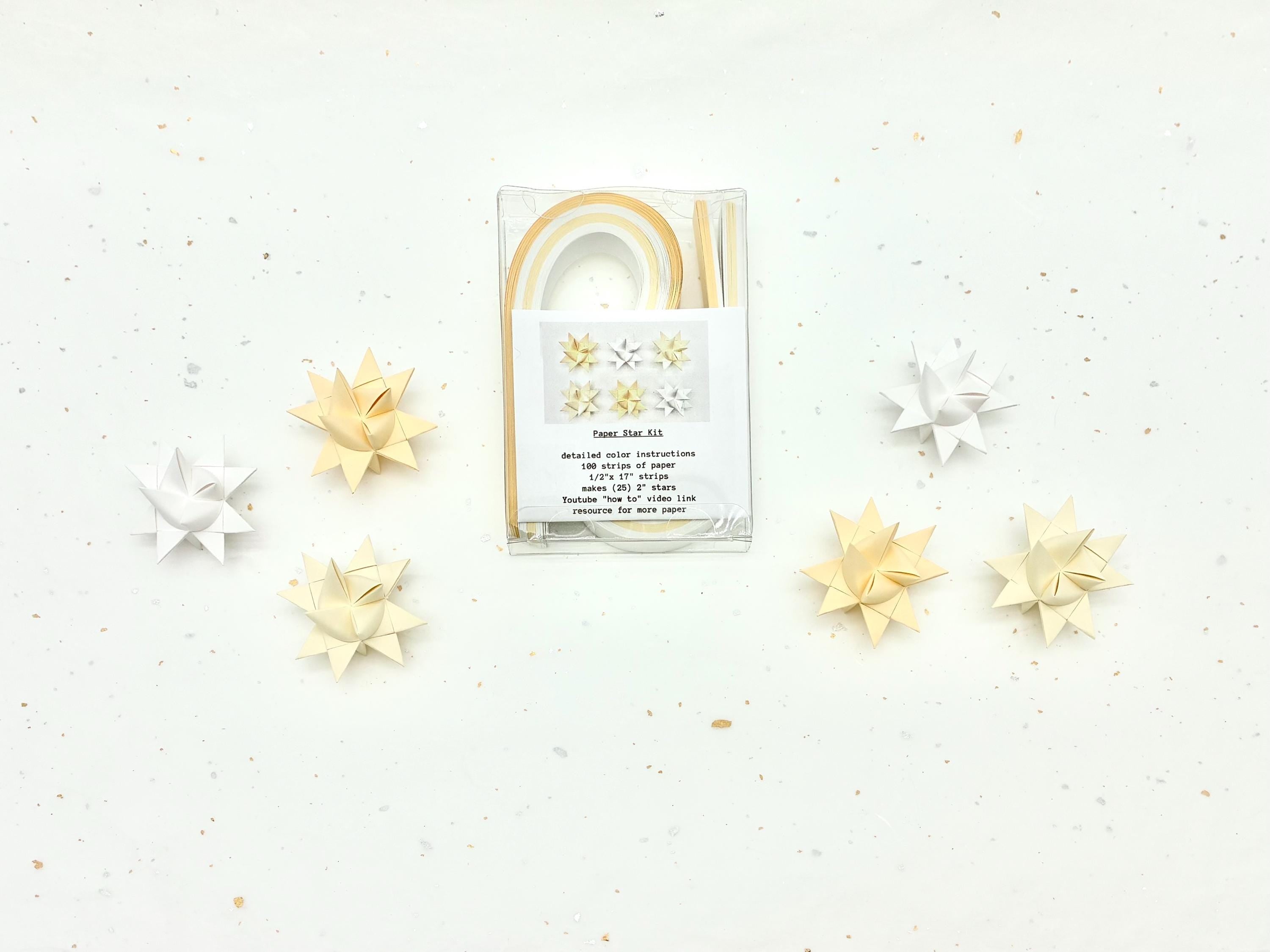 Paper Star Kit~ Froebel Paper Strips & Instructions (100ct) White/Cream/Ivory