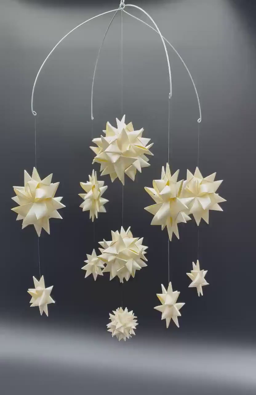Origami Paper Stars Nursery Mobile ~Milky Way Champagne