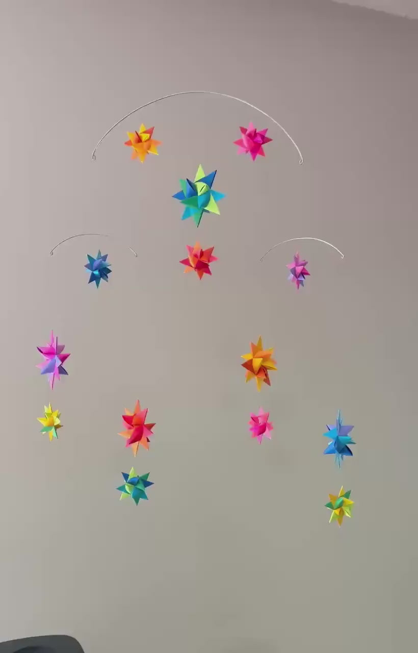 Origami Paper Stars Nursery Mobile ~Constellation Rainbow